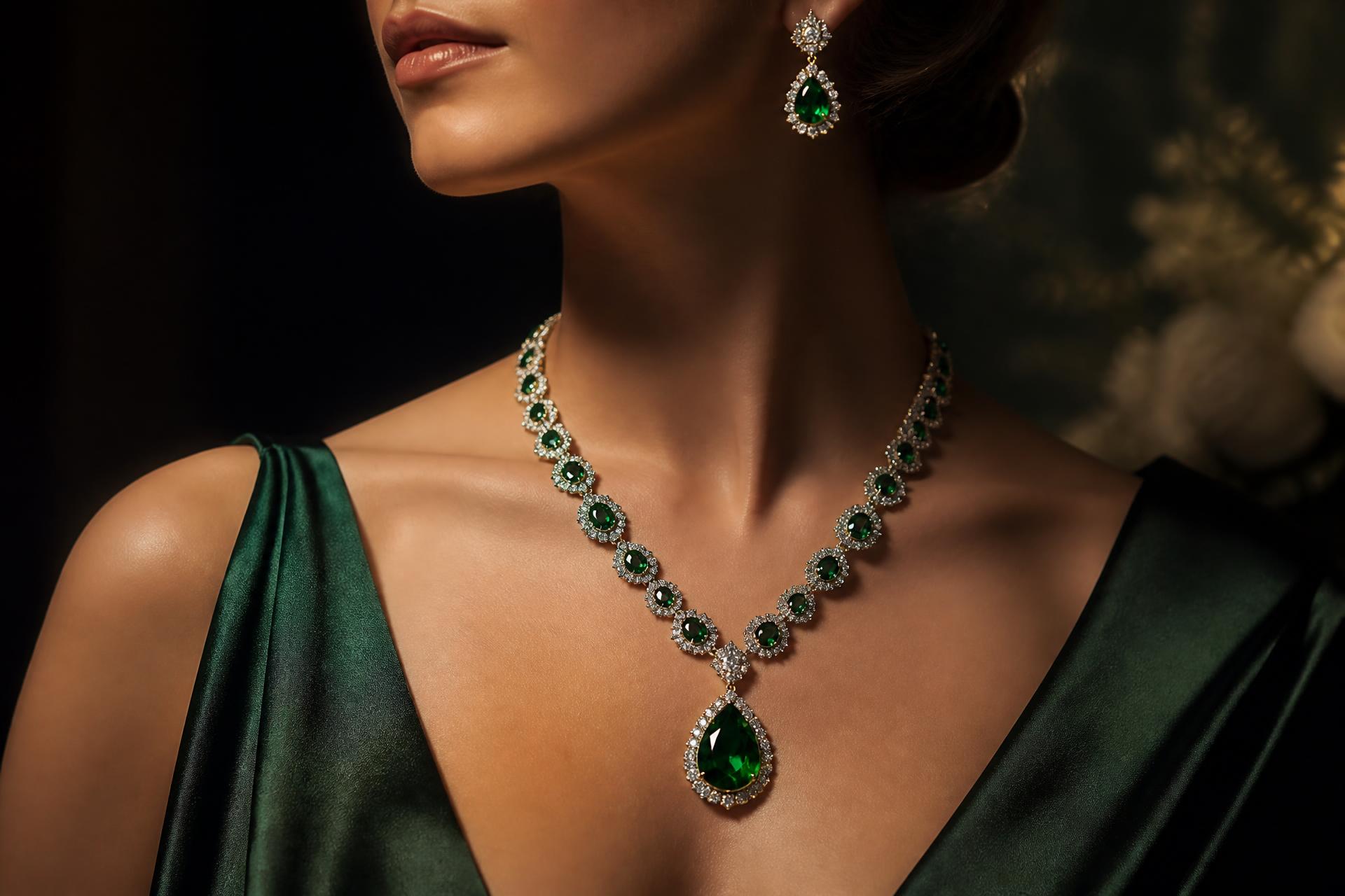 Collar de esmeraldas y diamantes Emerald D'Agua